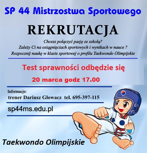 Test sprawności do klasy 4 SP 44 MS 2023